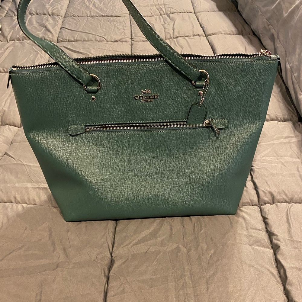 Coach tote teal green